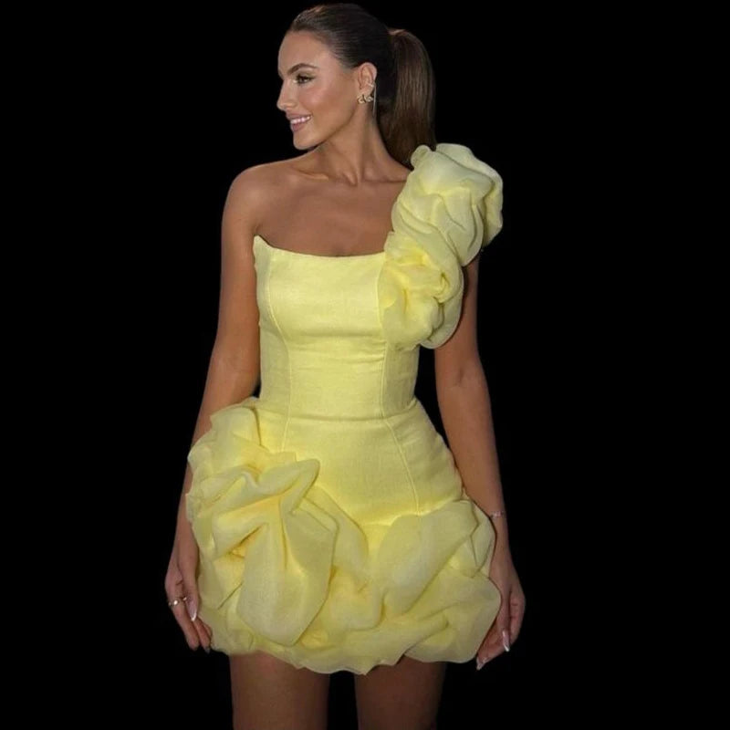 Vestido de Festa Curto Transpassado Sensual com Babados