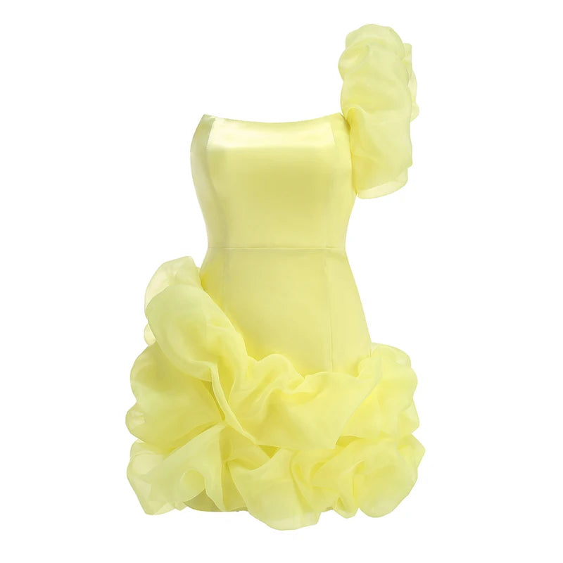 Vestido de Festa Curto Transpassado Sensual com Babados