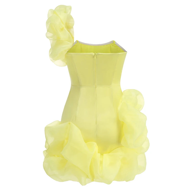 Vestido de Festa Curto Transpassado Sensual com Babados