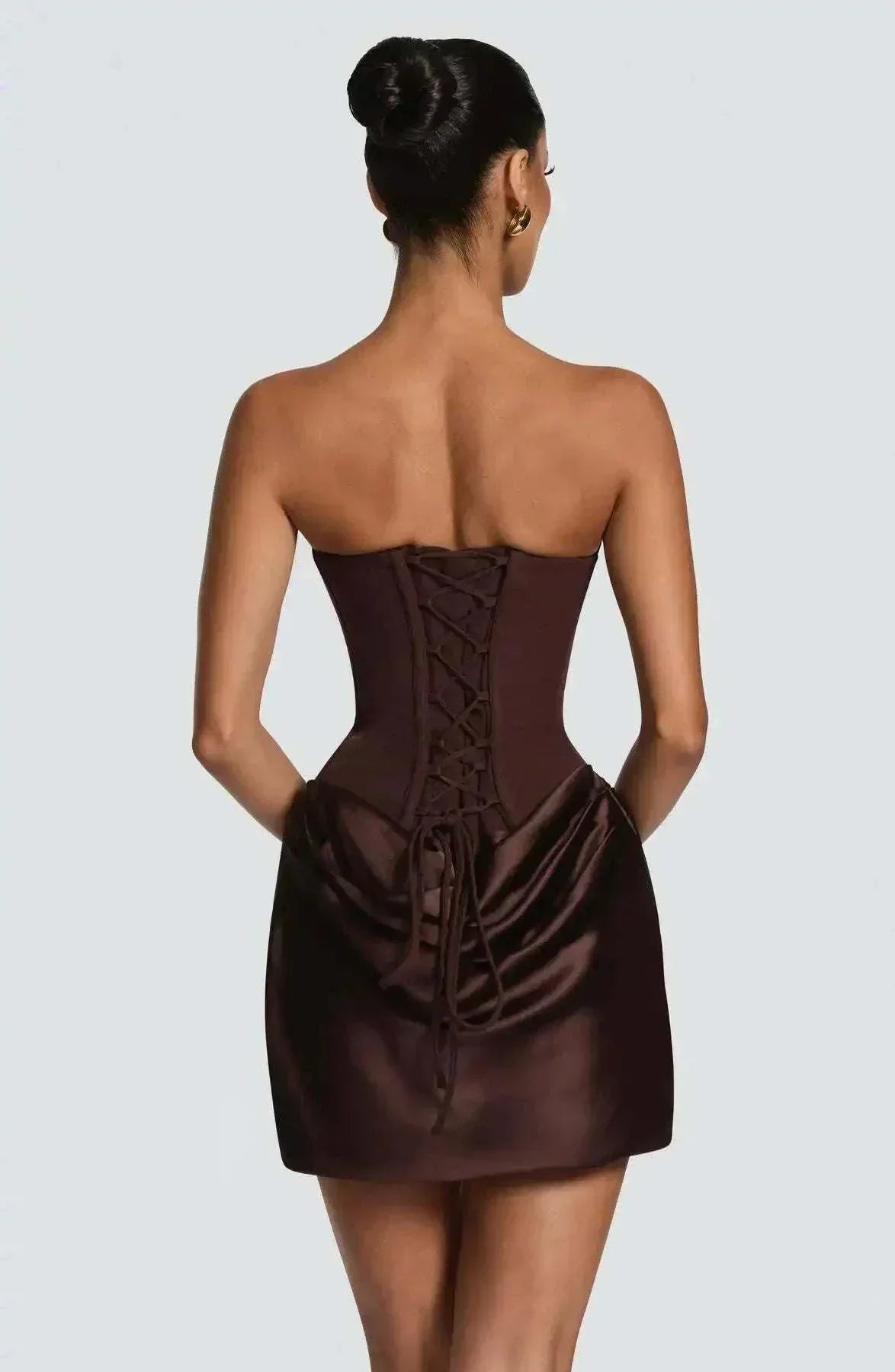 Vestido curto justo feminino patchwork pregueado para festa ou noite