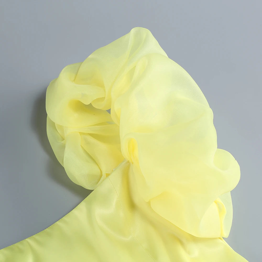 Vestido de Festa Curto Transpassado Sensual com Babados