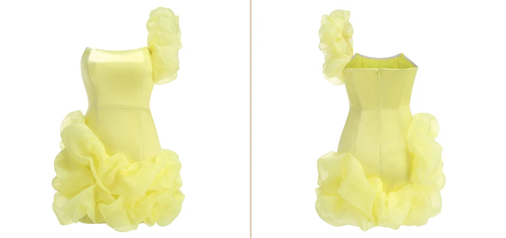 Vestido de Festa Curto Transpassado Sensual com Babados