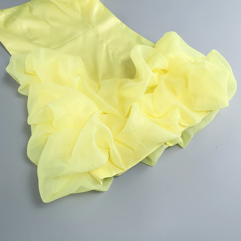 Vestido de Festa Curto Transpassado Sensual com Babados